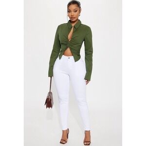 White Curvy Skinny Jeans High Stretch Mid Rise Fitted Denim Pants Y2K Sexy Party
